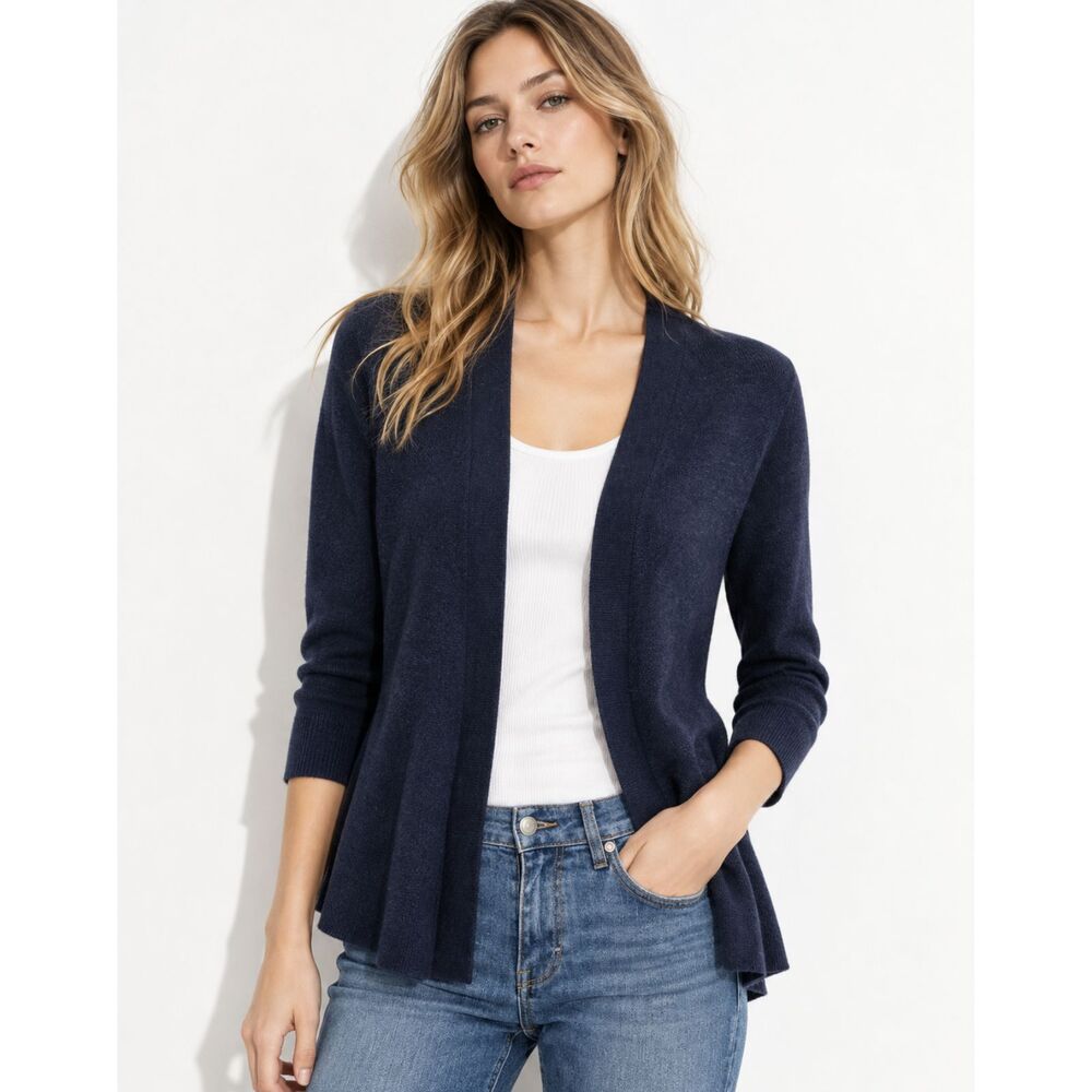 Vineyard Vines Womens Merino Wool Navy Cardigan Sweater Small Preppy Fisherman